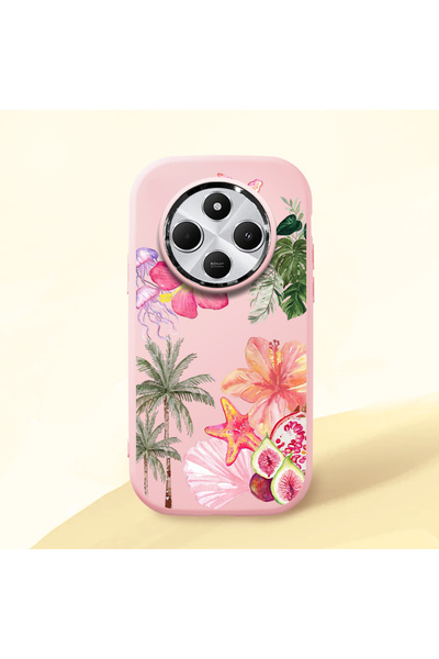 ucuc Redmi 14C 4G/5G Compatible Shock-Absorbing Camera Protected Pink Silicon...