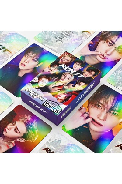 Kpop Dünyasi STRAY KIDS '' RUN IT '' Çift Yön Baskılı Hologramlı Lomo Card Se...
