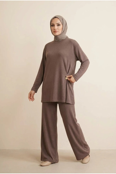 Foremia Brooch Detail Trouser Suit - Light Brown