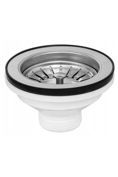 Granitan Sifon Dop Inox/PVC 4cm Alb/Argintiu