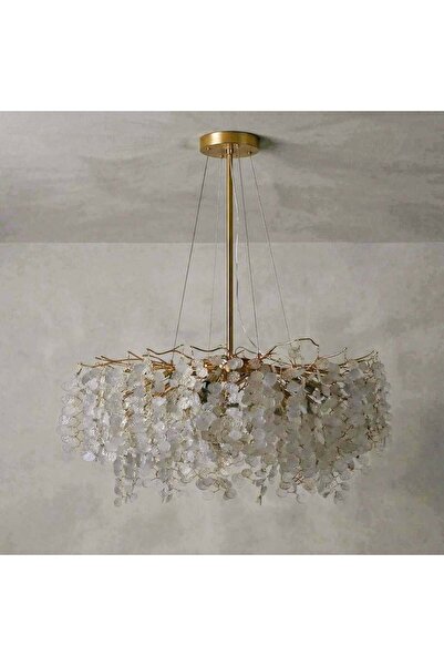 Danube Home Edith Crystal Chrome Chandelier 80 Cm, Crystal, Aluminium, Living...
