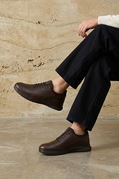 Ziya , Men's Genuine Leather Casual Shoes 1631064Z146 Brown