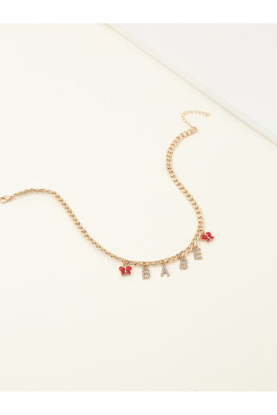 Take Two By Styli Girls Gold Tone Butterfly Charm BABY Pendant Necklace