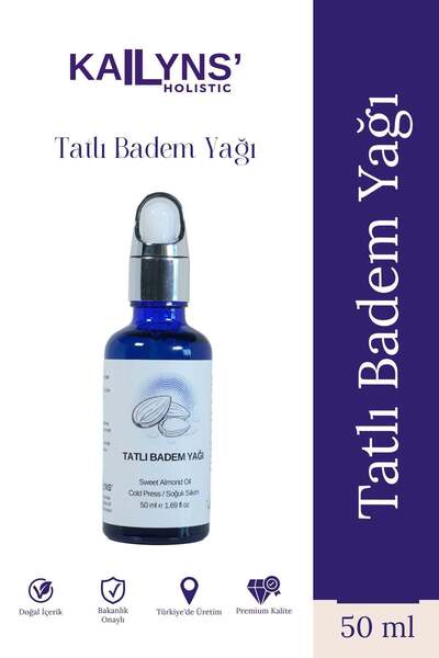 Kailyns' Holistic Tatlı Badem Yağı Soğuk Sıkım Bitkisel Cilt ve Saç Bakımı 50 ml