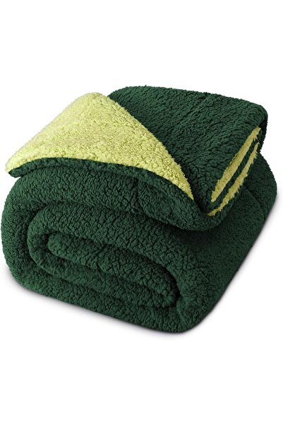 GENERAL Reversible Thick Warm Winter Sherpa Fleece Blanket Soft Plush Fluffy ...