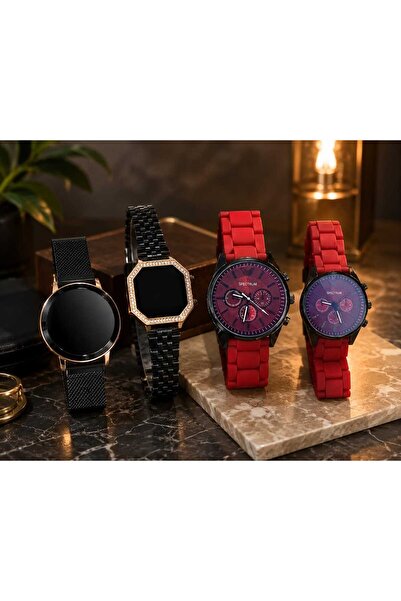 SPECTRUM PREMİUM Women's Men's Wristwatch 4-Piece Opportunity Pack