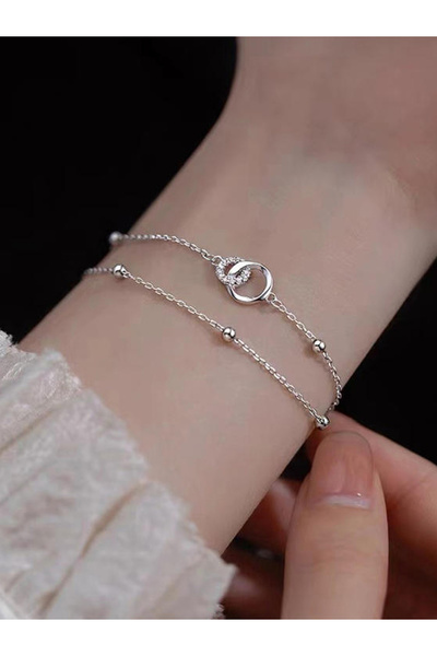 Take Two By Styli Silver Circle Bracelet