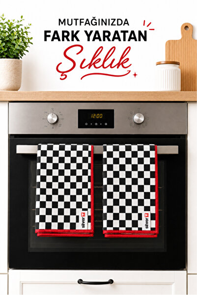 SİLVER HOME 2’li Dama Desen Mikrofiber Temizlik Bezi 40x40 cm Süper Emici İz Bırakmaz Çok Amaçlı Mutfak Bezi