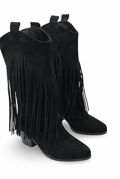 Riccon Phoebe Diva Kadın Püsküllü Western Çizme 0012897