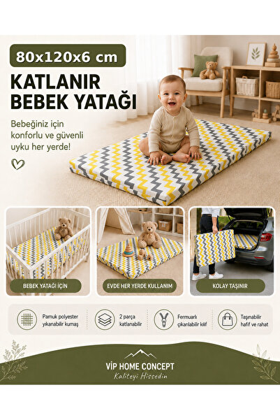 Vip Home Concept Market Ürünleri Katlanır Çocuk Yatağı Sünger Yer Yatağı Oyun...