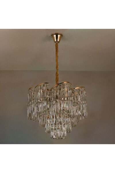 Danube Home Adira 20 Lights Crystal Chandelier 80cm-Gold, Living Room Chandel...