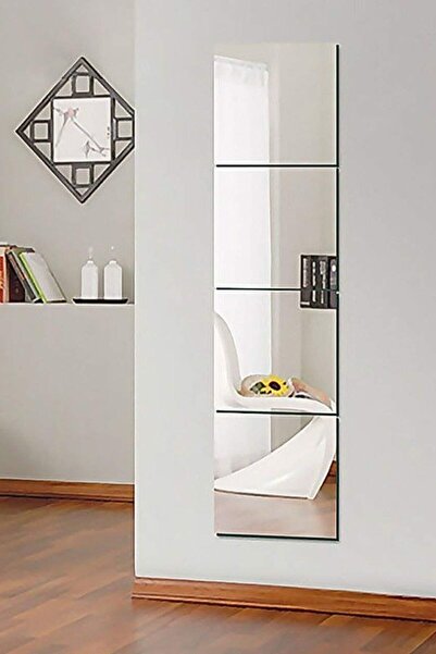Squall 4’lü Set 25x25 cm Yapışkanlı Dekoratif Duvar Aynası - Pileksi Değildir