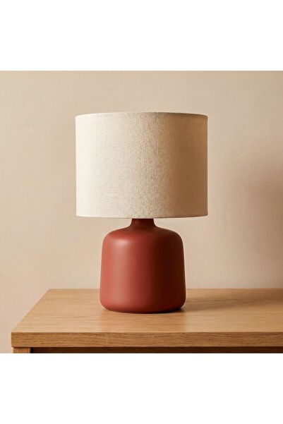 Danube Home Supreme Ceramic Table Lamp Brown- 35Cm, Ceramic, Linen, L 25 x W ...