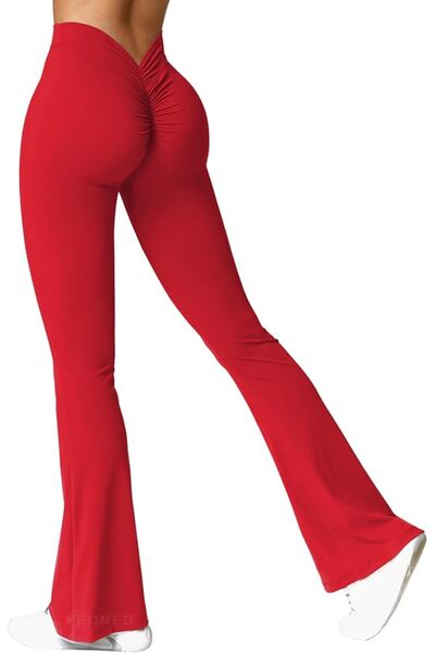 GENERAL V Back Flare Dye Leggings Butt Lifting Wide Leg High Waist 80cm Gym W...