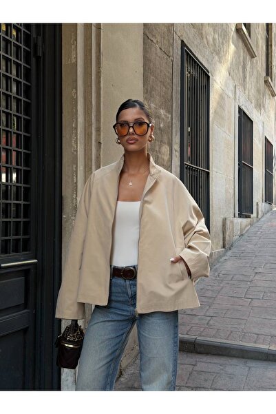 Ekim Store Jachetă trench oversize cu fermoar plat