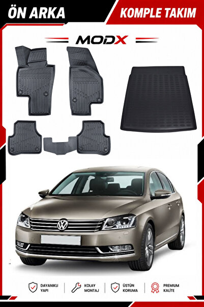 MODxAUTO Volkswagen Passat B7 2013 Model 5D Havuzlu Paspas + 3D Bagaj Havuzu ...
