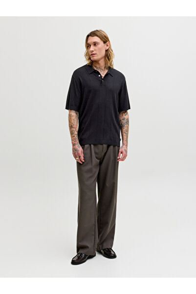 Jack & Jones Black Structure Knit Polo