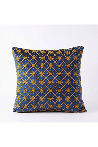 Danube Home Ramadan Aari Gold Embroidery Cushion Cover - Yellow - 45x45 Cm, P...