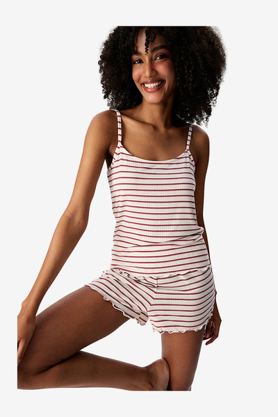 Penti Women's Beige Sleeveless Modal Pyjama Set with Shorts