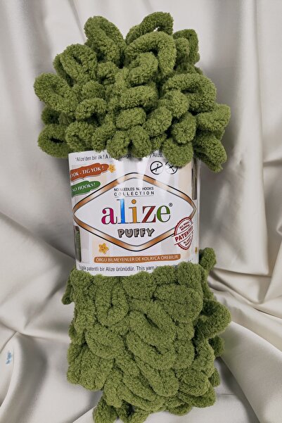 Alize Puffy Turtle Green Fir de tricotat manual 100gr. 9mt. (Pachet de 5) - C...