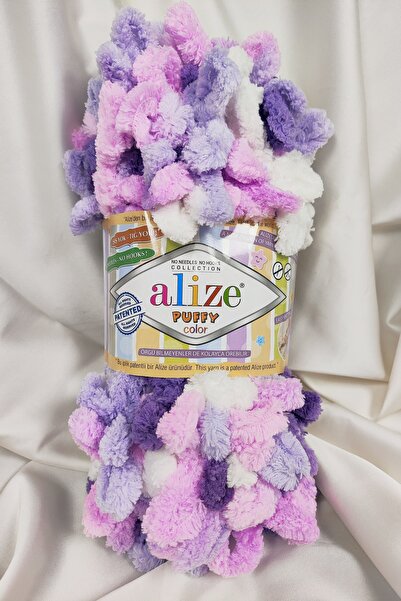 Alize Puffy Color Ebruli Fir pentru tricotat manual 100gr. 9mt. (Pachet de 5)...