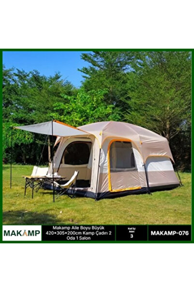 Genel Markalar Aile Boyu Büyük 420*305*200Cm Kamp Çadırı 2 Oda 1 Salon