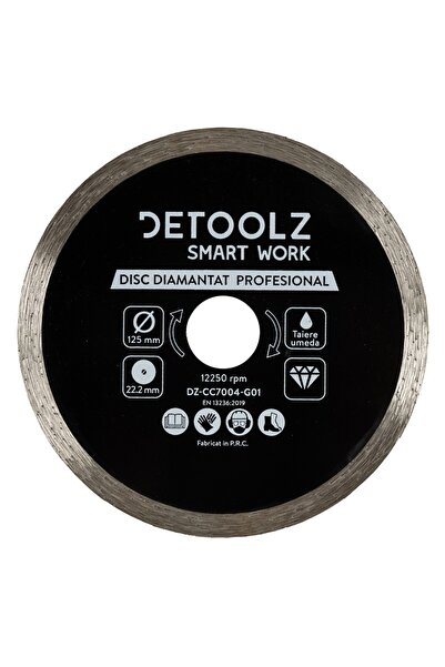 DETOOLZ Continuous diamond disc 125x22.2mm, wet cutting