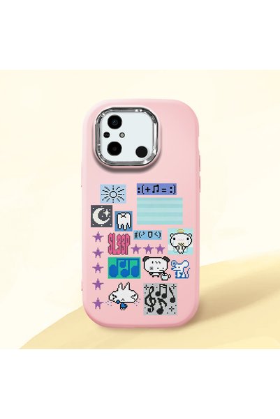 ucuc Poco C55 Compatible Shock-Absorbing Camera Protected Pink Silicone Case