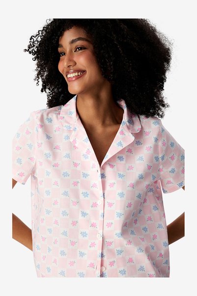 Penti Women's White Short Sleeve Cotton Pyjama Set with Shorts