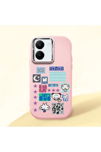 ucuc Vivo Y27 5G/Y27S Compatible Shock-Absorbing Camera Protected Pink Silico...