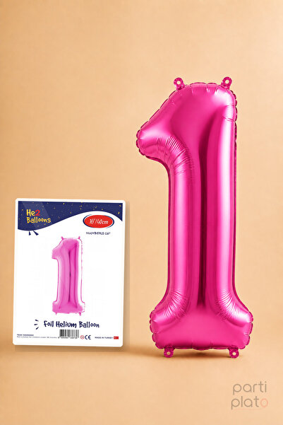 He2 Balloons 1 Number Pink Foil Balloon 16 Inch 40 cm Helium Compatible One Y...