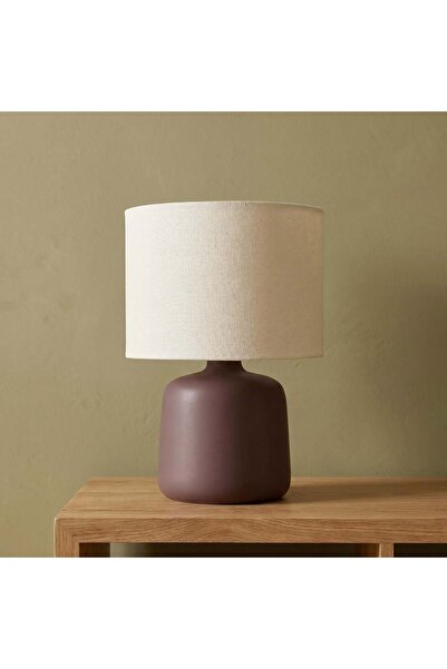Danube Home Supreme Ceramic Table Lamp Dark Brown- 35Cm, Ceramic, Linen, L 25...