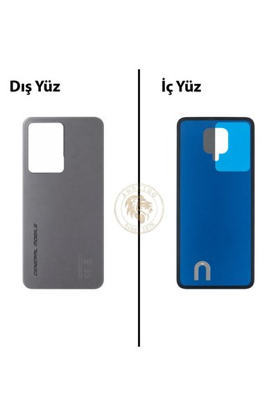 ARSKİNG General Mobile GM 24 Pro Gri Uyumlu Arka Kapak Arka Cam Batarya Pil K...