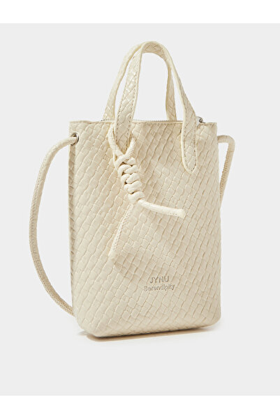 Styli Off-White Textured Camera Bag with Braided Strap