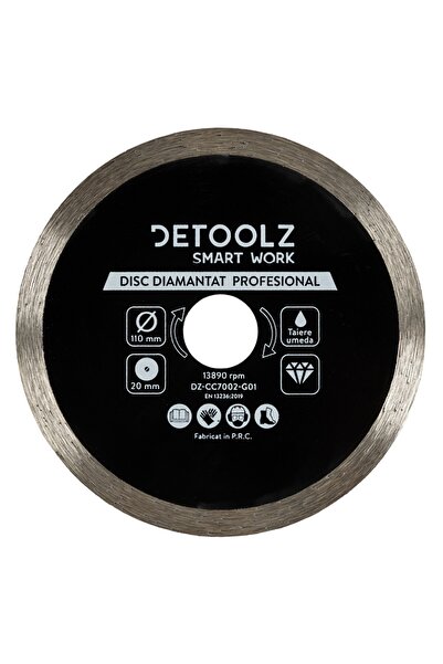 DETOOLZ Continuous diamond disc 110x20mm, wet cutting