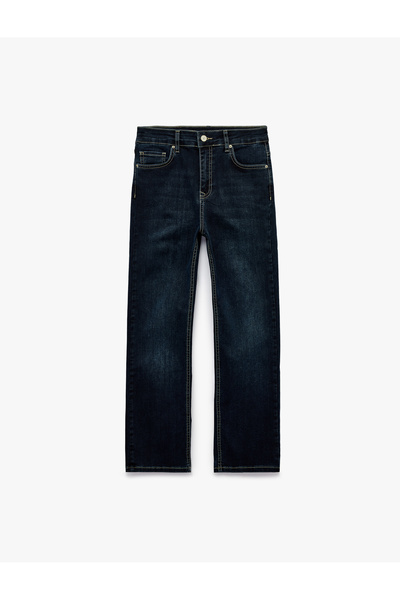Koton High Waist Pocketed Cotton Spanish Flare Denim Pants - Kick Flare Jeans