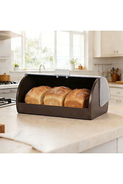 chef's delight Bistro Bliss Bread Box-l 38 X W 27 X H 18.5 Cm, Brown, Metal, ...