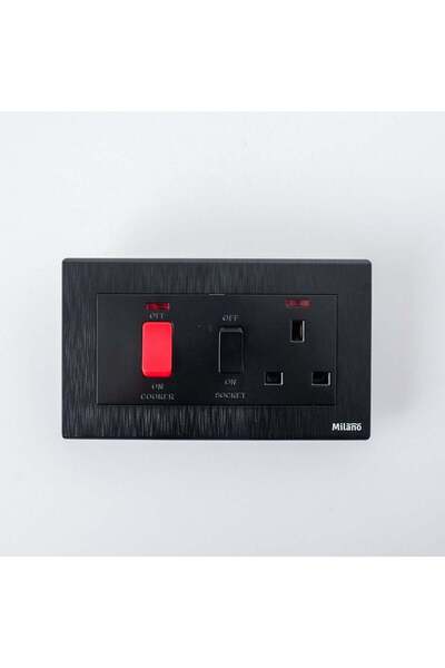 Milano Cooker Unit Aura Black, Brushed Black, Phosphor Copper, Switches, 172 ...