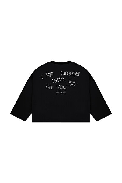 lethestudios Summer On Your Lips Baskılı Uzun Kollu Basic T-Shirt