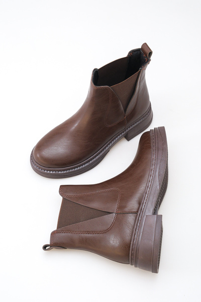 AYAKKABI MEET Women's Boots Black Elastic Thermo Without Zipper