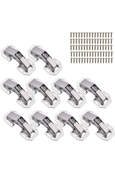 Morvena Picks Pachet de 10 balamale soft-close cu 80 de șuruburi - Balamale h...
