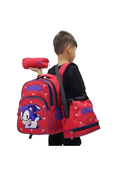 woomino Boys' 3-Piece School Bag Set – Backpack, Lunch Box, and Pencil Case
