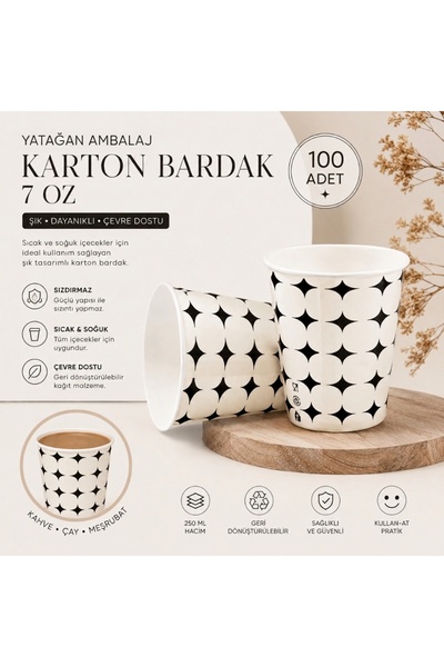 7 Oz Karton Bardak 100 Adet