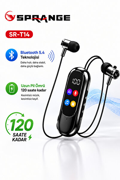SPRANGE Kablosuz Kulaklık / Bluetooth 5.4 TF Kart Destekli 120 Saat Pil Ömrü ...