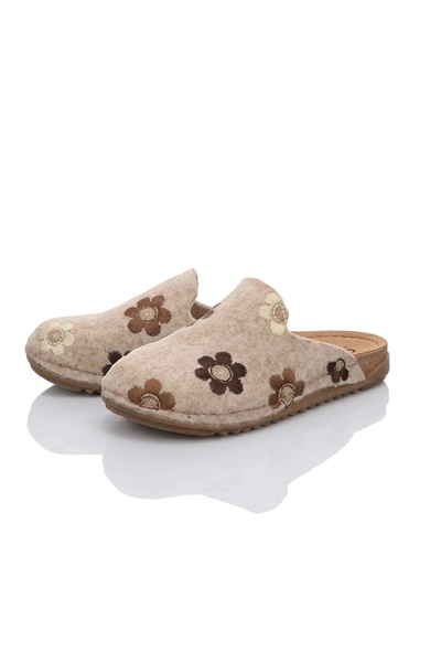 Deniz Terlik Women's Felt Soft Lightweight Orthopedic Floral Patterned House ...