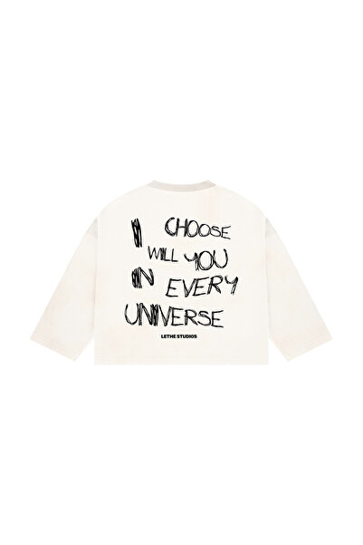 lethestudios Choose You Baskılı Uzun Kollu Basic T-Shirt