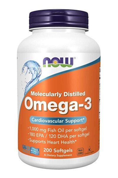 Now Foods Omega-3 1000Mg, Molecularly Distilled 200 Softgels