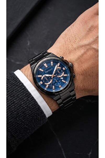 Ferrucci Fc.03356Tm.02 Navy Blue Dial Steel Men's Wristwatch