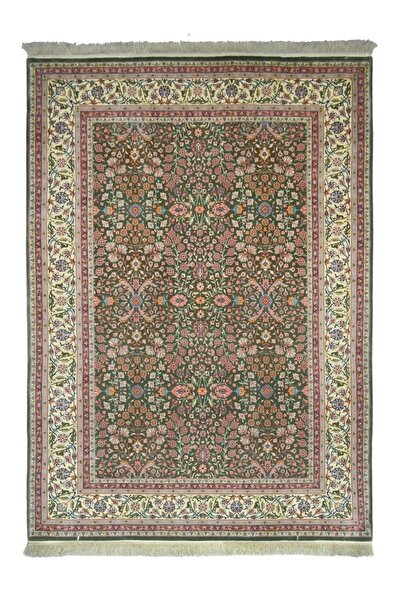 KilimCo. Hereke El Dokuma Halısı, Haki ve Toz Pembe Renk 170x240 cm (4.08 m²)