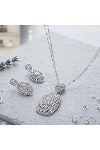 Generic Elegant Silver-Tone Necklace & Matching Earrings Set for Women – Spar...